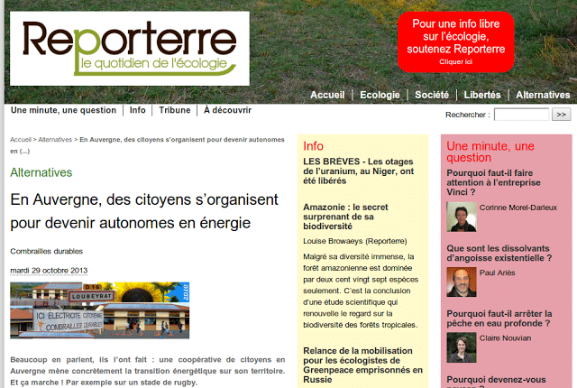 Dans le zoom de Reporterre, le quotidien de l’écologie
