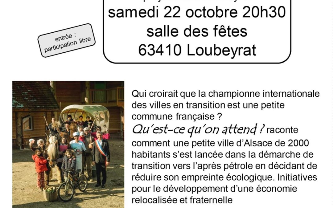 Projection à Loubeyrat, samedi 22 octobre 2016
