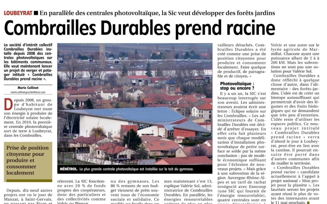 Combrailles Durables prend racine dans la Montagne